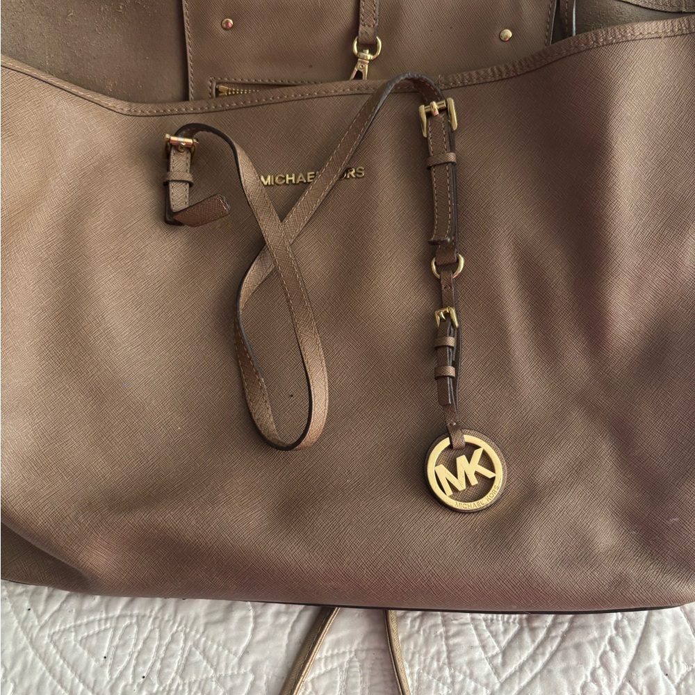 Michael Kors Tan Tote with Gold Accents